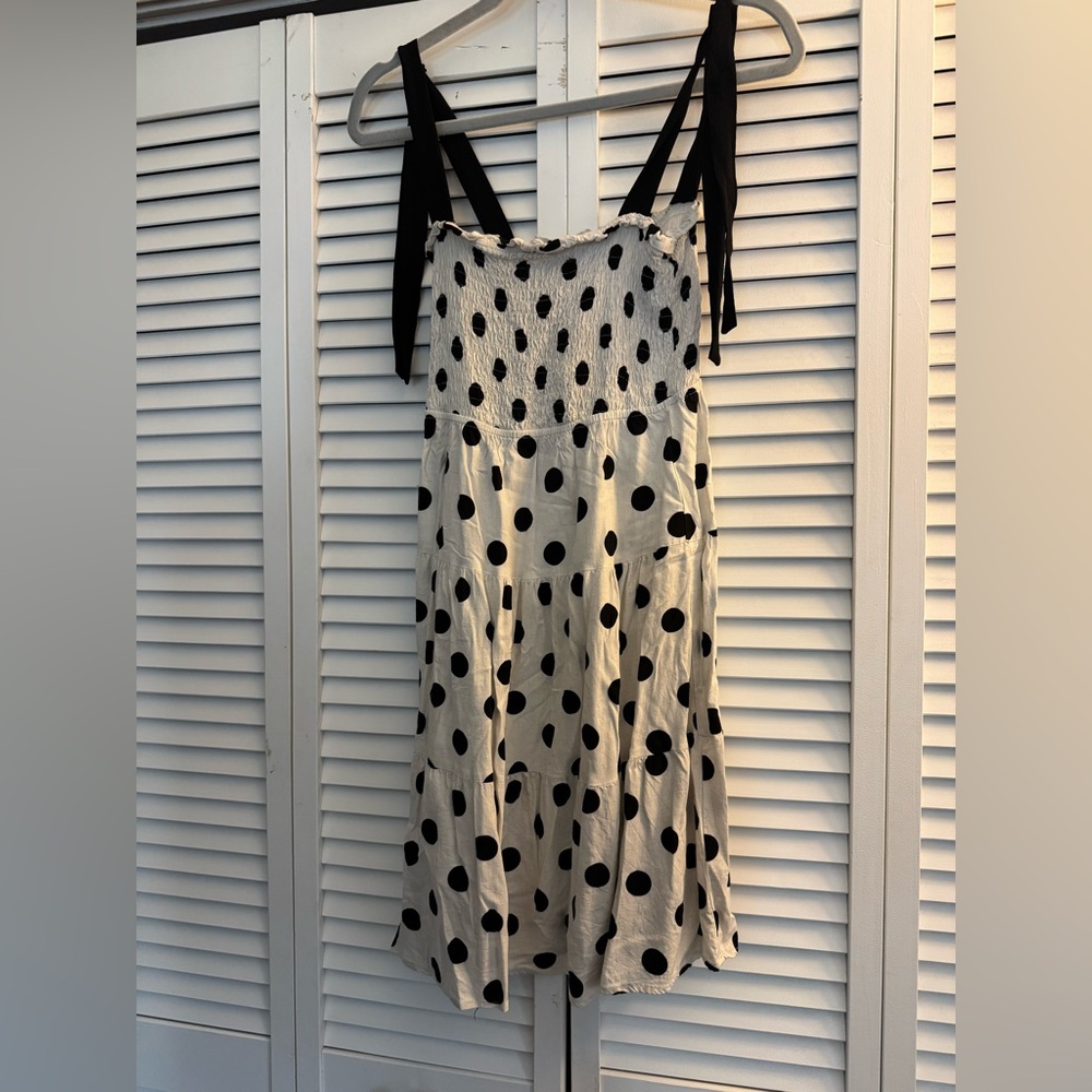 Polka Dot Dress with Black Straps